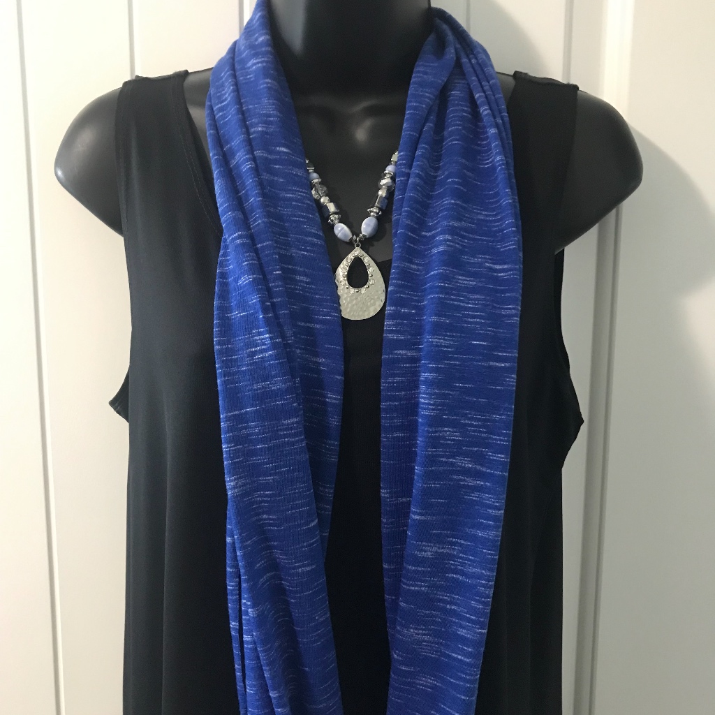 Infinity Scarf Blue  WhiteNwt